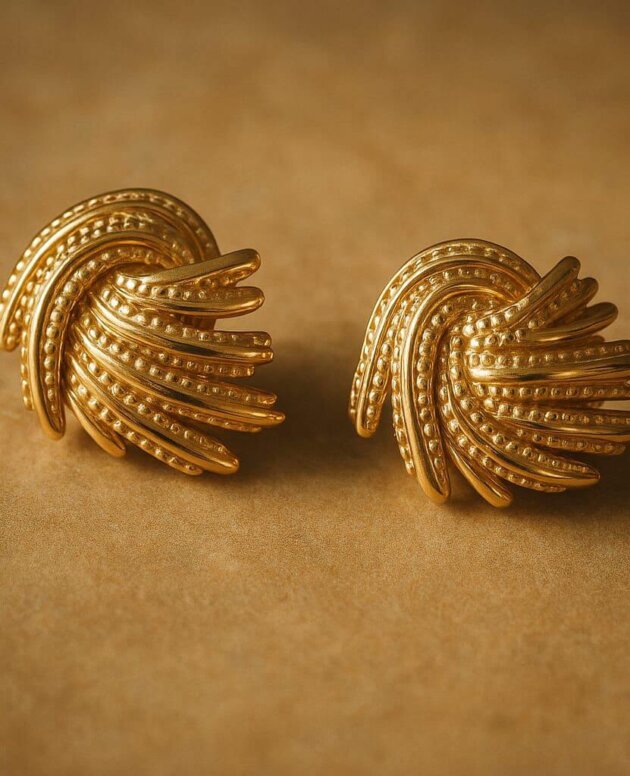 Add an artistic touch to your look with these swirl earrings. Featuring a unique curved design in gold, these earrings are perfect for making a statement with elegance.
