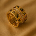 Roman Numerals Ring – Timeless Engraved Band in Gold